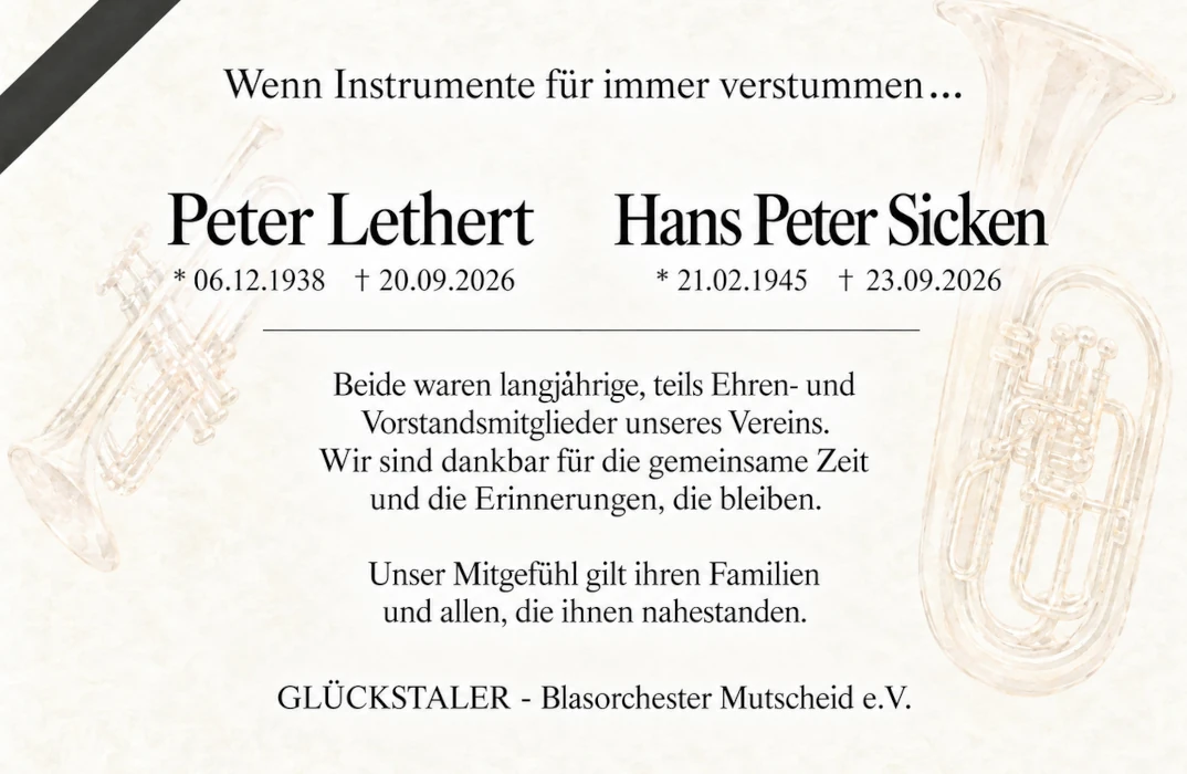 Wenn Instrumente für immer verstummen 🖤